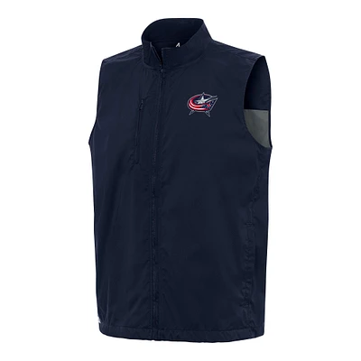 Men's Antigua Navy Columbus Blue Jackets Brisk Full-Zip Vest