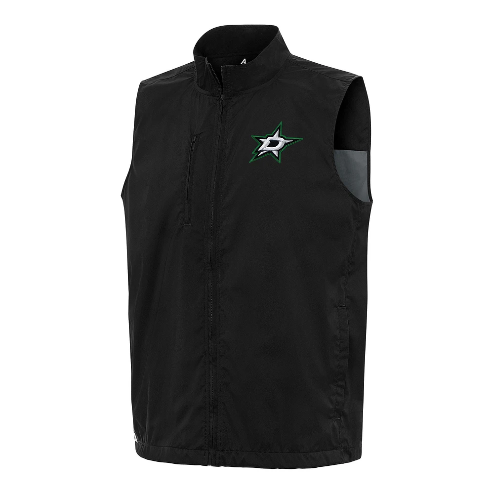Men's Antigua Black Dallas Stars Brisk Full-Zip Vest