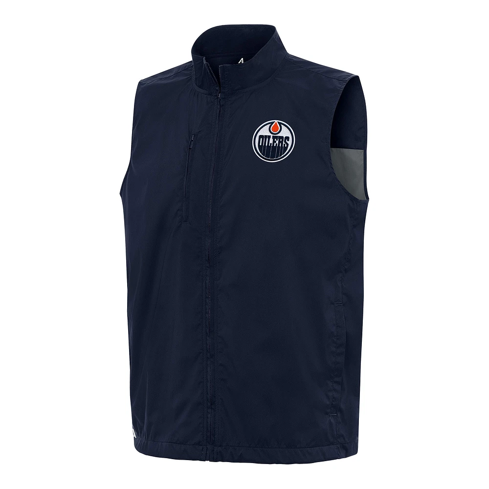 Men's Antigua Navy Edmonton Oilers Brisk Full-Zip Vest