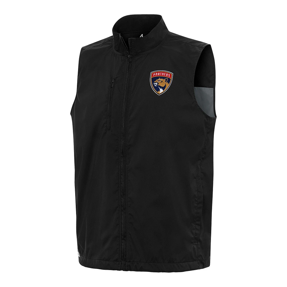 Men's Antigua Black Florida Panthers Brisk Full-Zip Vest