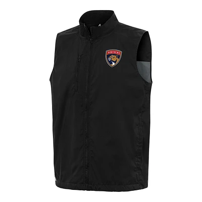 Men's Antigua Black Florida Panthers Brisk Full-Zip Vest