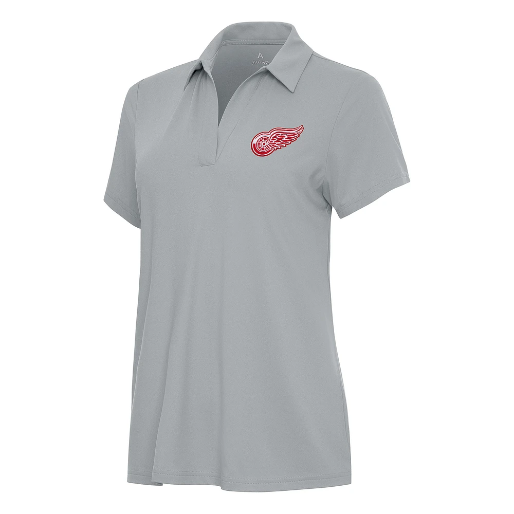 Women's Antigua Gray Detroit Red Wings Era Polo