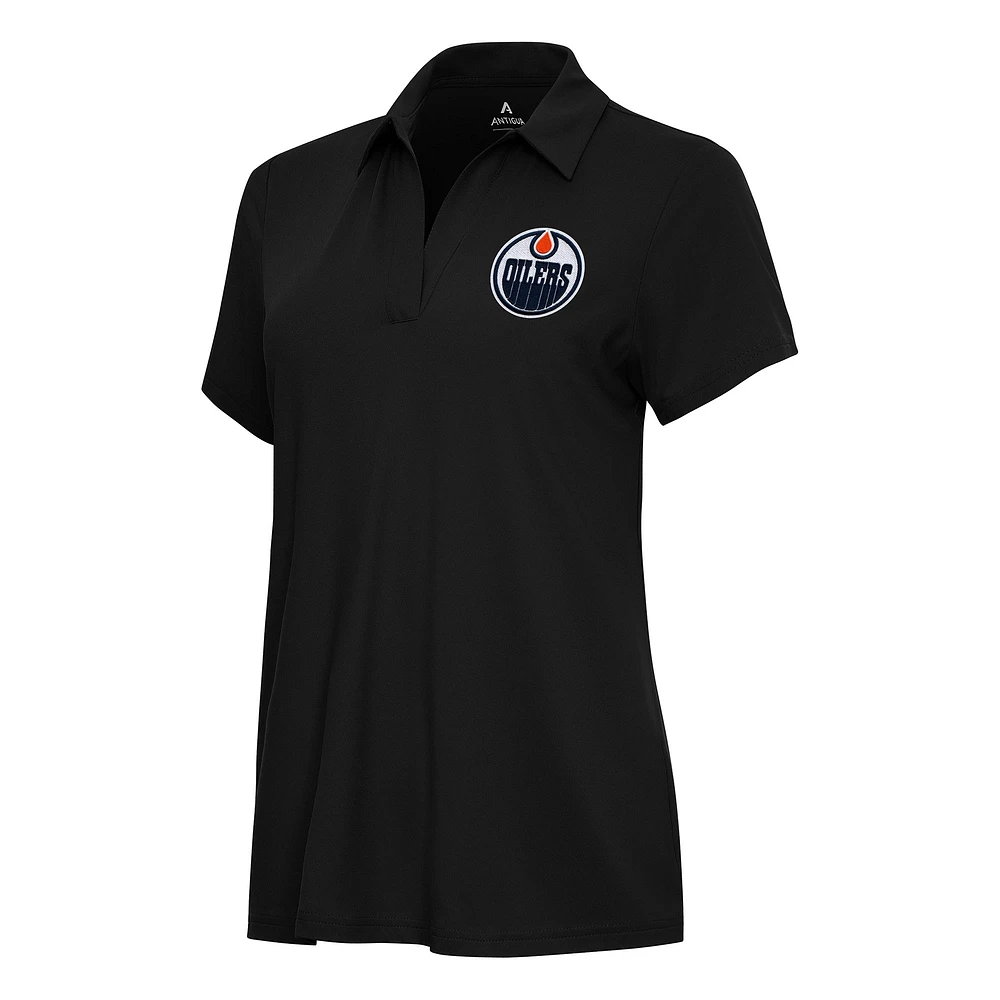 Women's Antigua Black Edmonton Oilers Era Polo