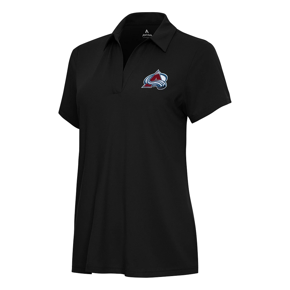 Women's Antigua Black Colorado Avalanche Era Polo