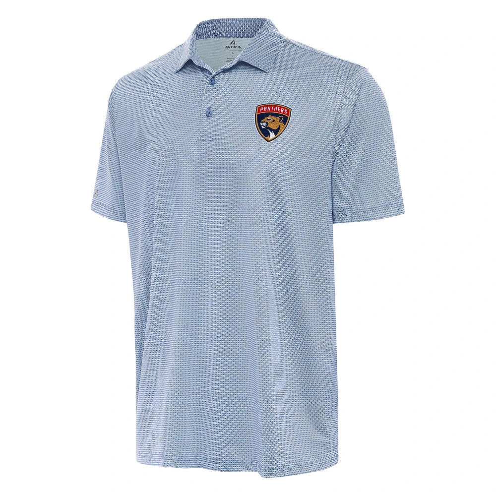 Men's Antigua Heather Aqua/White Florida Panthers Rings Polo