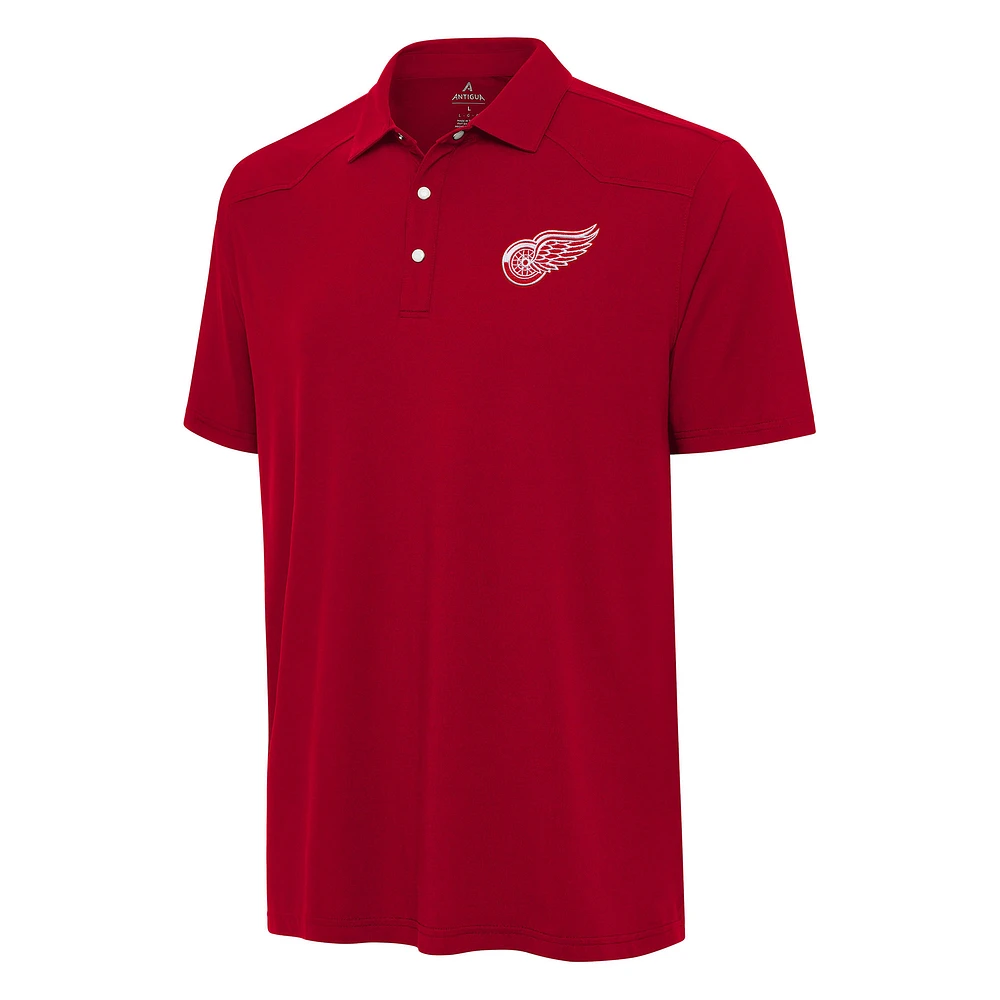 Men's Antigua Red Detroit Wings Western Polo