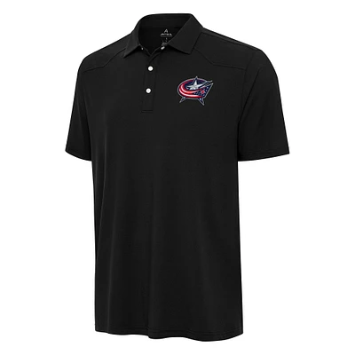Men's Antigua Black Columbus Blue Jackets Western Polo