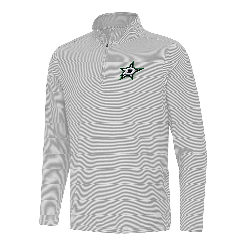 Men's Antigua Gray Dallas Stars Twine Quarter-Zip Top