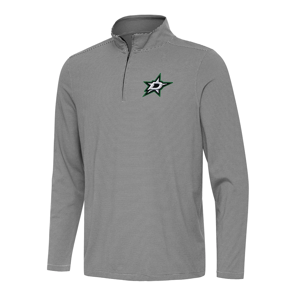 Men's Antigua Black Dallas Stars Twine Quarter-Zip Top