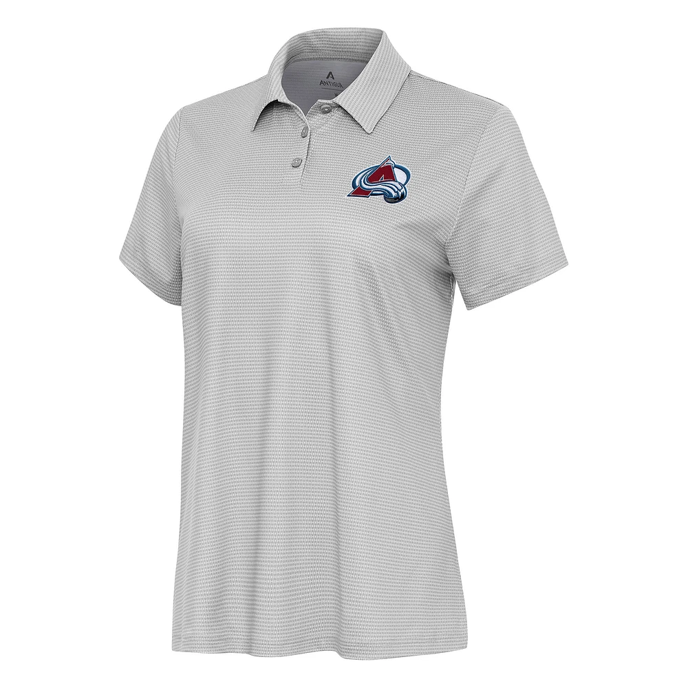 Women's Antigua White Colorado Avalanche Rings Polo