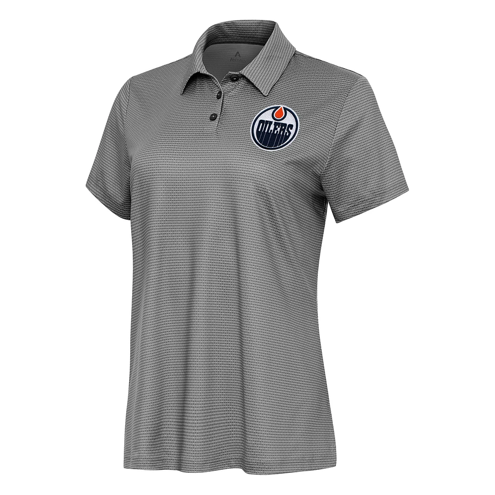 Women's Antigua White Edmonton Oilers Rings Polo