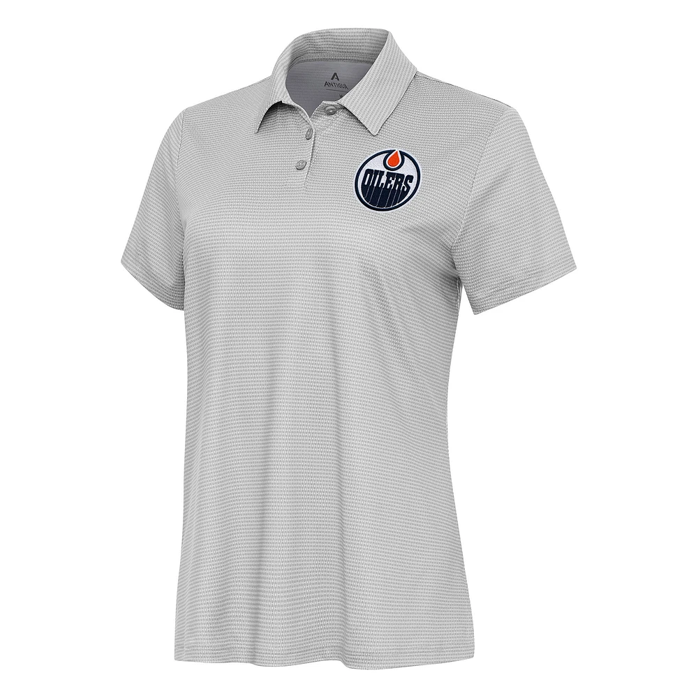 Women's Antigua White Edmonton Oilers Rings Polo
