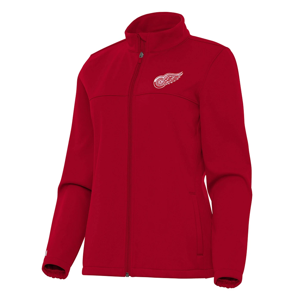 Women's Antigua Red Detroit Wings Links 2 Full-Zip Golf Jacket