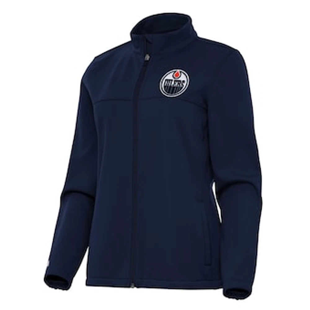 Women's Antigua Navy Edmonton Oilers Links 2 Full-Zip Golf Jacket