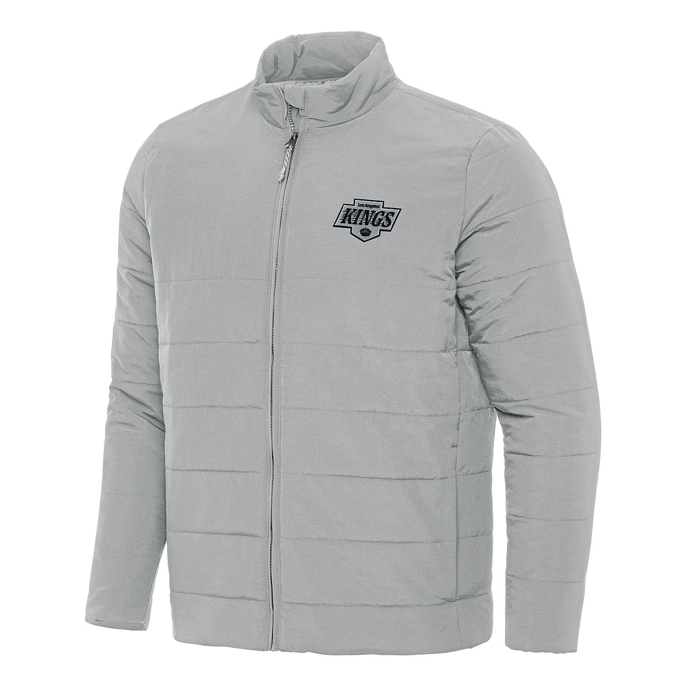 Men's Antigua Gray Los Angeles Kings Swelter Full-Zip Puffer Jacket