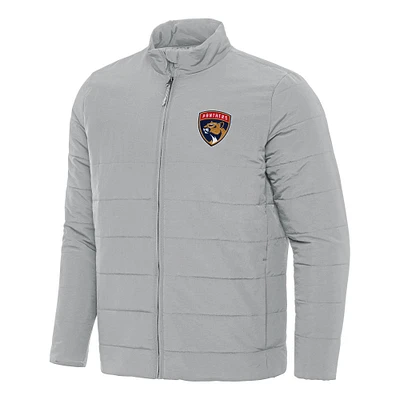 Men's Antigua Gray Florida Panthers Swelter Full-Zip Puffer Jacket