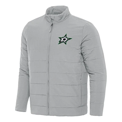 Men's Antigua Gray Dallas Stars Swelter Full-Zip Puffer Jacket