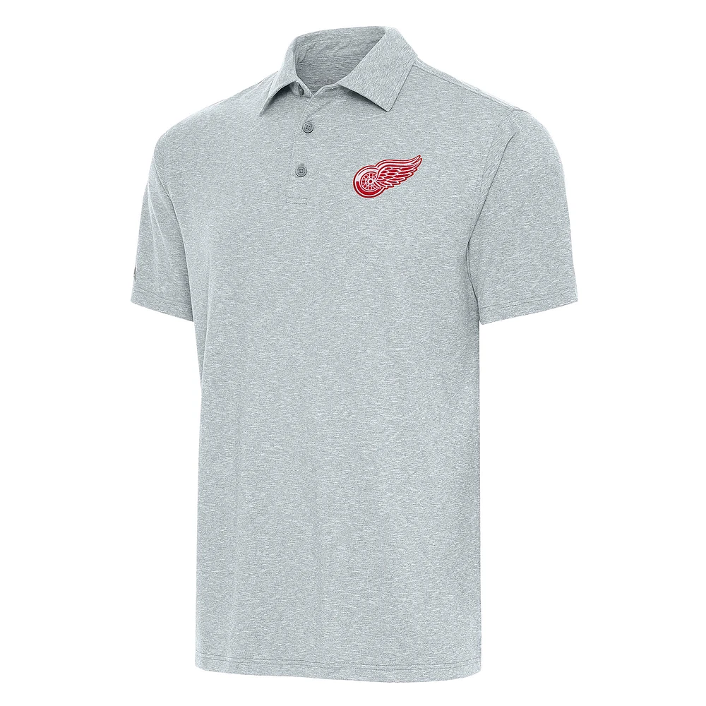 Men's Antigua Heather Detroit Red Wings Big & Tall Par 3 Polo