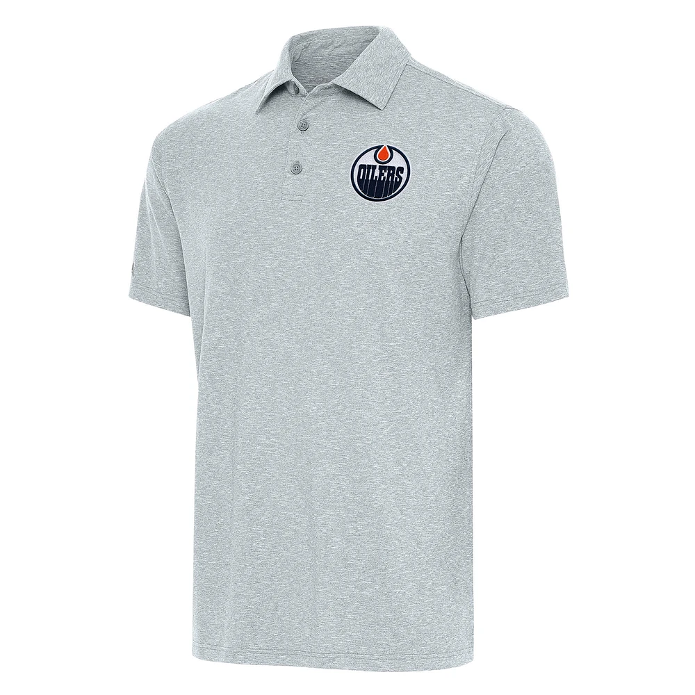 Men's Antigua Heather Edmonton Oilers Big & Tall Par 3 Polo