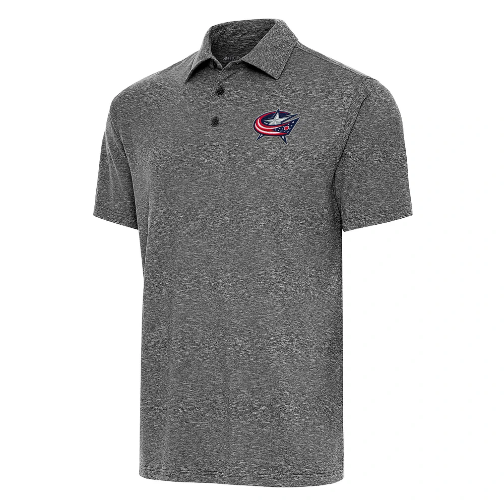 Men's Antigua Heather Black Columbus Blue Jackets Big & Tall Par 3 Polo