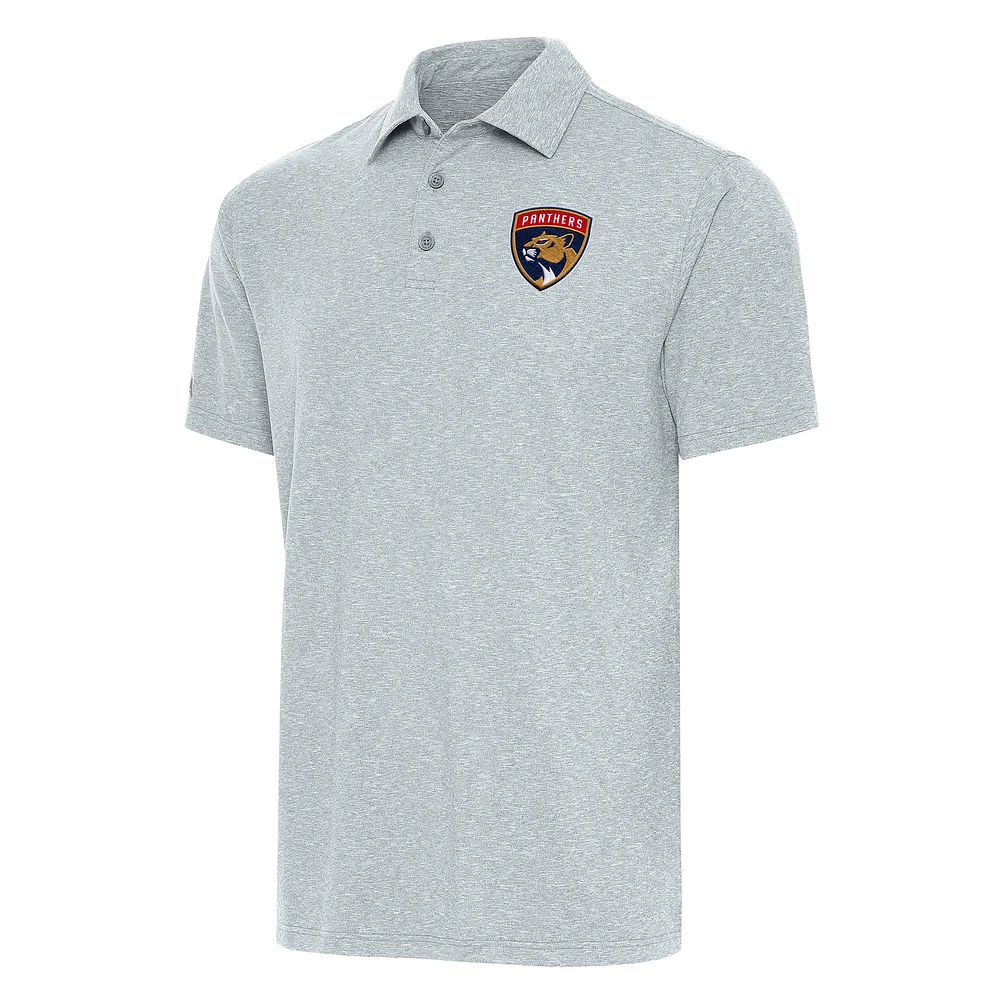 Men's Antigua Heather Gray Florida Panthers Big & Tall Par 3 Polo
