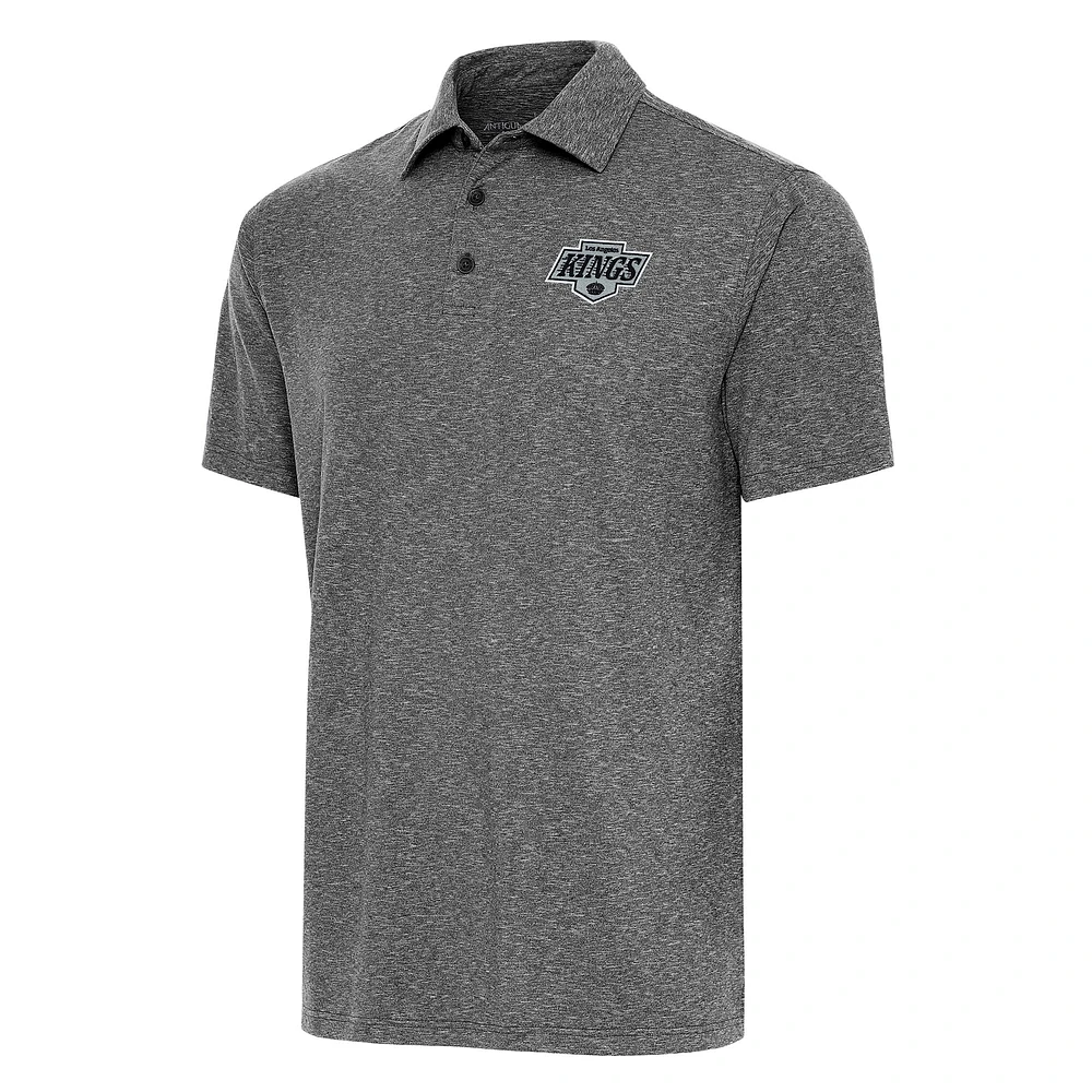 Men's Antigua Heather Black Los Angeles Kings Big & Tall Par 3 Polo