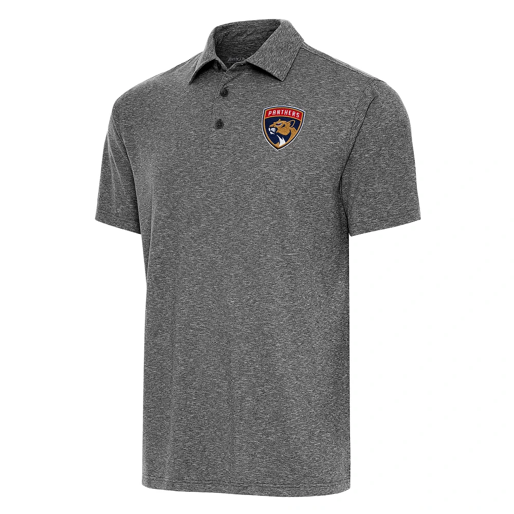Men's Antigua Heather Black Florida Panthers Big & Tall Par 3 Polo