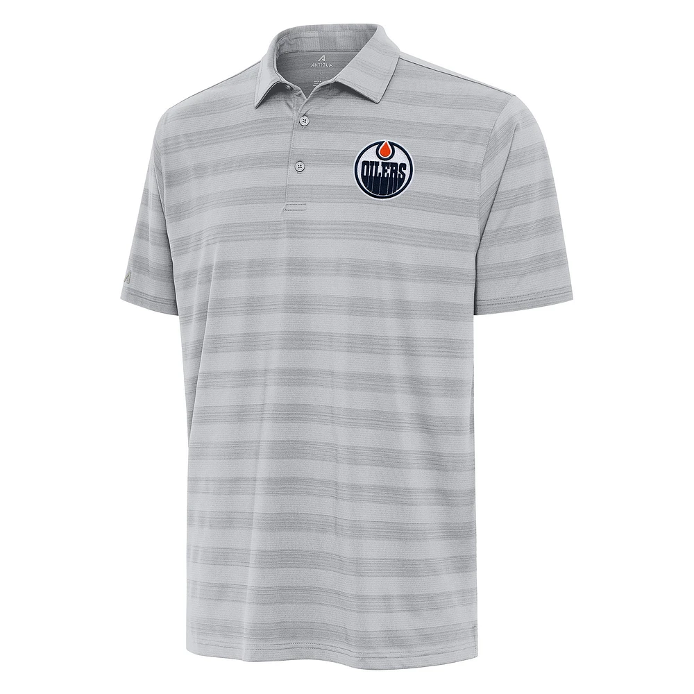 Men's Antigua Gray Edmonton Oilers Big & Tall Tunnel Polo