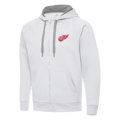 Men's Antigua White Detroit Red Wings Big & Tall Victory Full-Zip Hoodie