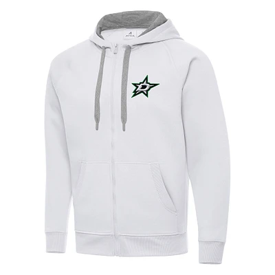 Men's Antigua White Dallas Stars Big & Tall Victory Full-Zip Hoodie