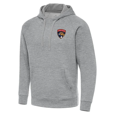 Men's Antigua Heather Gray Florida Panthers Big & Tall Victory Pullover Hoodie