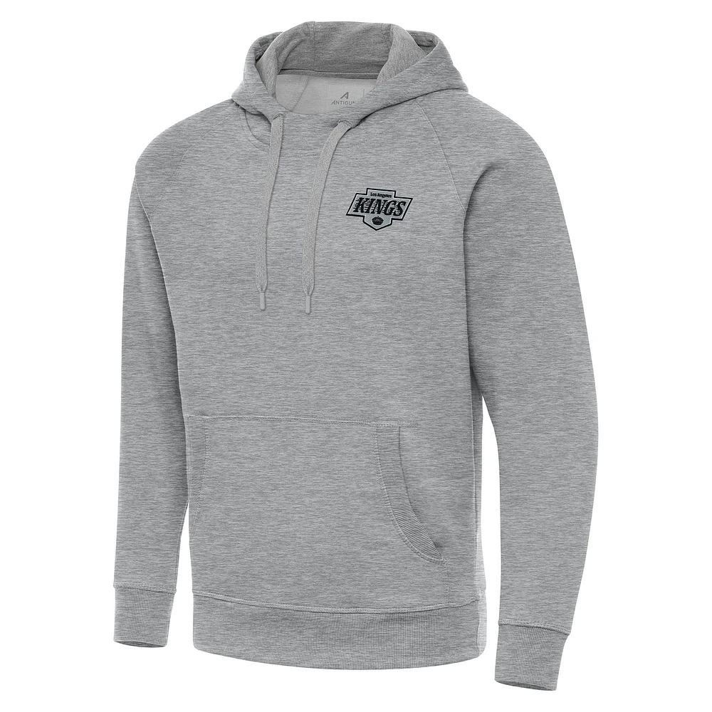 Men's Antigua Heather Gray Los Angeles Kings Big & Tall Victory Pullover Hoodie