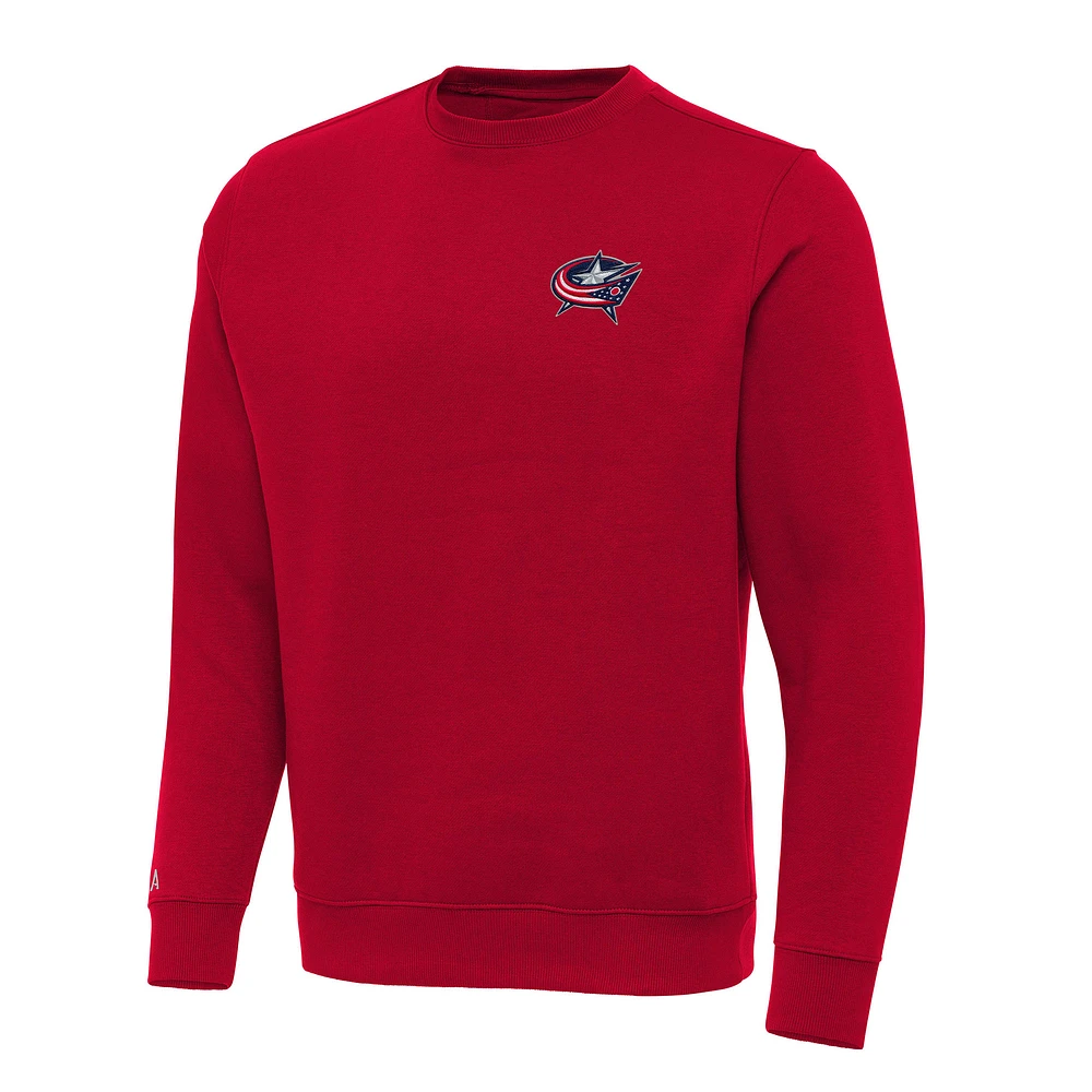 Men's Antigua Red Columbus Blue Jackets Big & Tall Victory Crewneck Pullover Sweatshirt