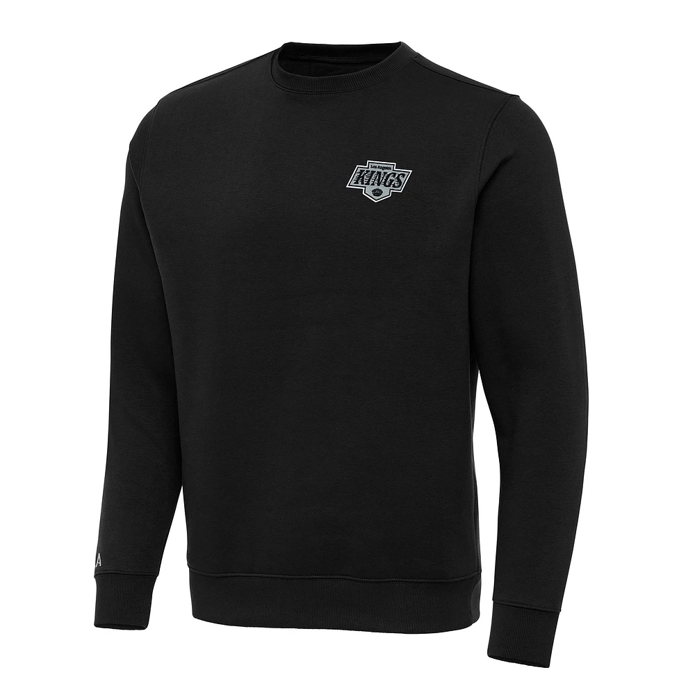 Men's Antigua Black Los Angeles Kings Big & Tall Victory Crewneck Pullover Sweatshirt