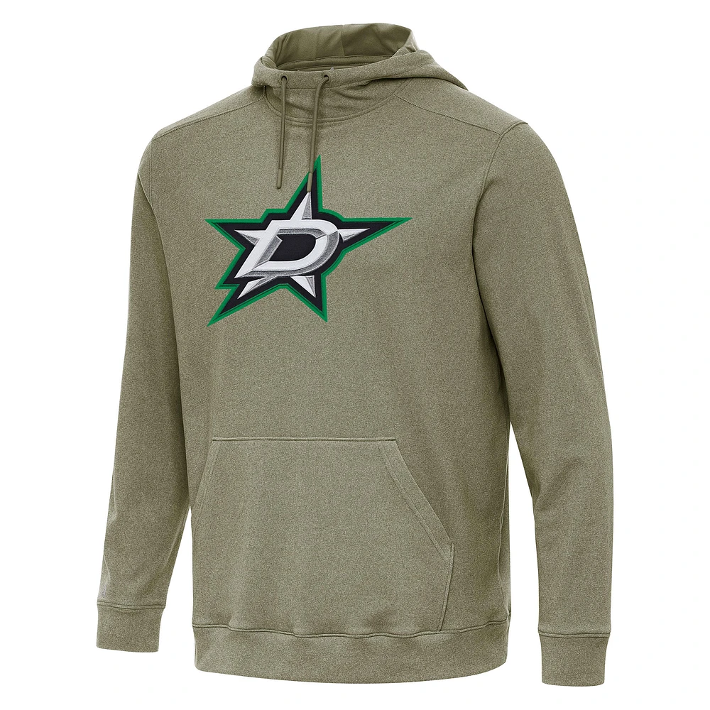 Men's Antigua Olive Dallas Stars Cloud Pullover Hoodie