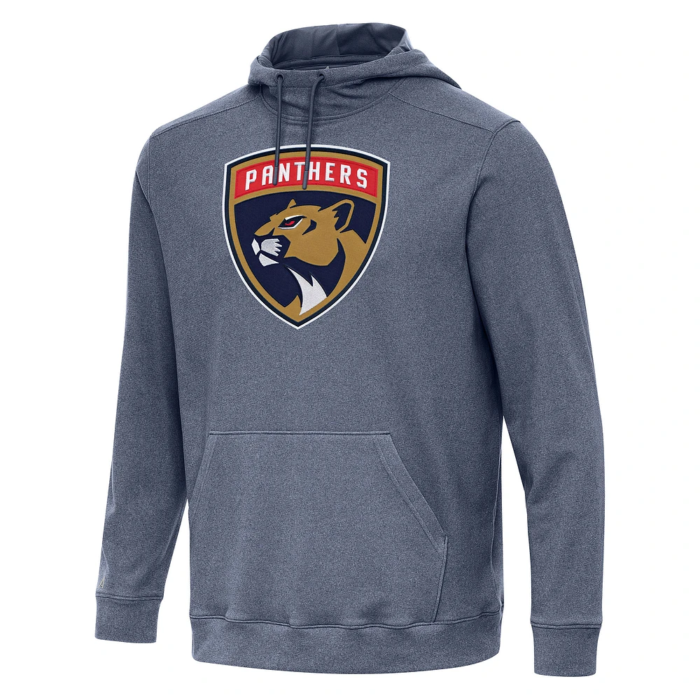 Men's Antigua Heather Navy Florida Panthers Cloud Pullover Hoodie