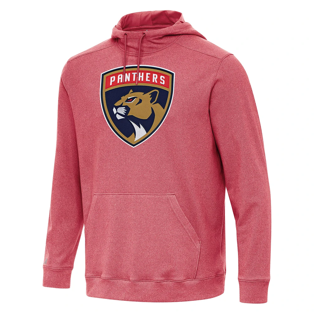 Men's Antigua Heather Red Florida Panthers Cloud Pullover Hoodie