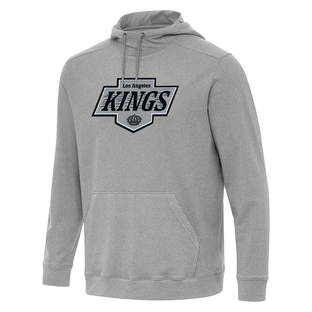Men's Antigua Heather Gray Los Angeles Kings Cloud Pullover Hoodie