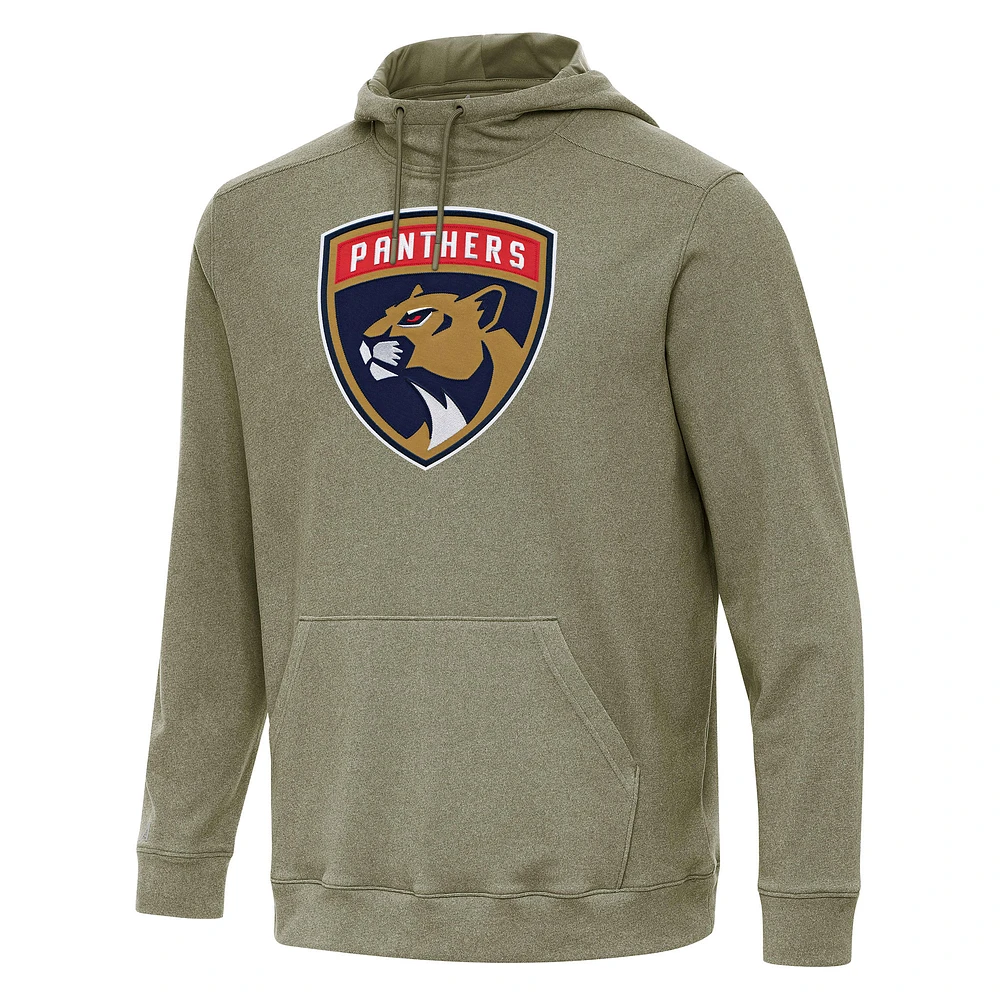 Men's Antigua Olive Florida Panthers Cloud Pullover Hoodie