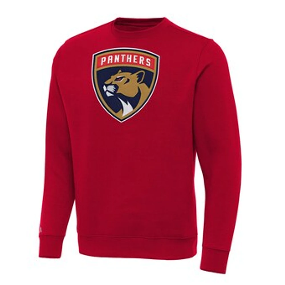 Men's Antigua Red Florida Panthers Big & Tall Victory Crewneck Pullover Sweatshirt