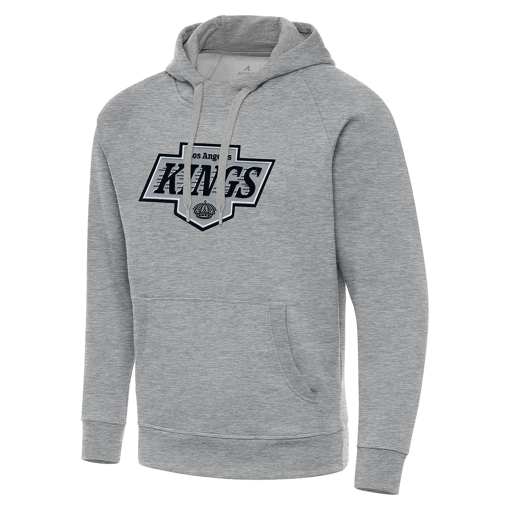 Men's Antigua Heather Gray Los Angeles Kings Big & Tall Victory Pullover Hoodie