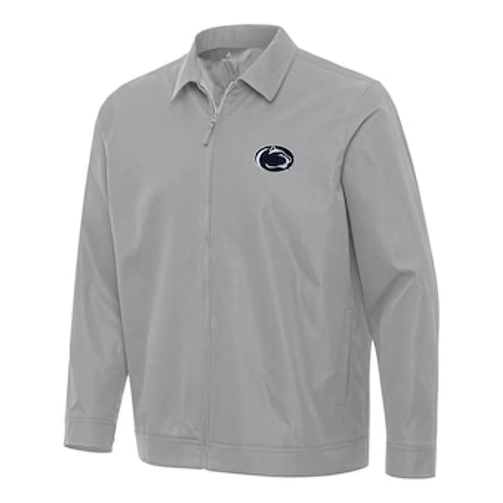 Men's Antigua Gray Penn State Nittany Lions Pivot Full-Zip Jacket