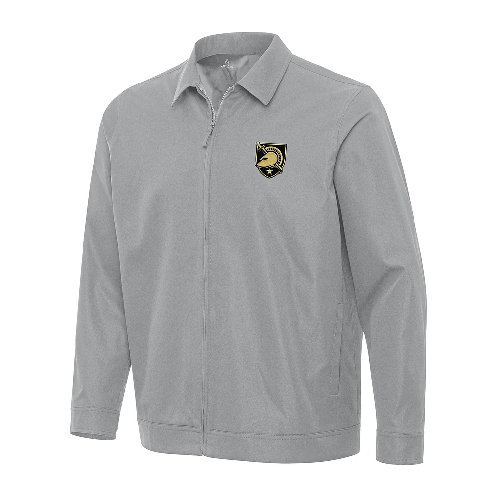 Men's Antigua Gray Army Black Knights Pivot Full-Zip Jacket