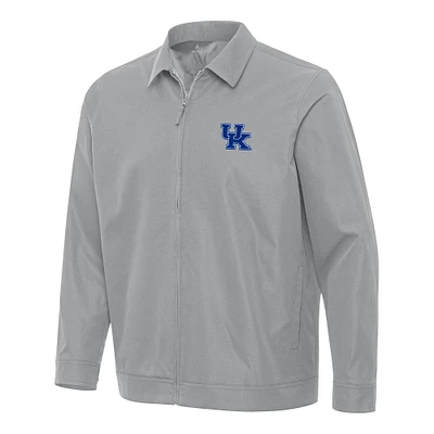 Men's Antigua Gray Kentucky Wildcats Pivot Full-Zip Jacket