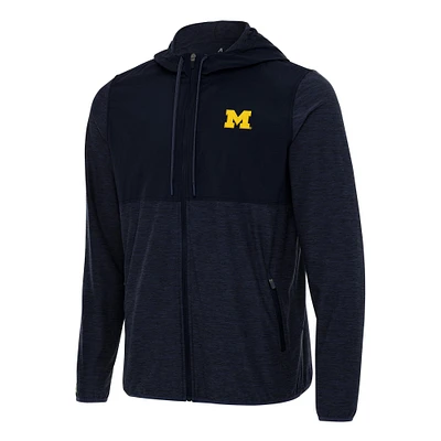 Men's Antigua Navy Michigan Wolverines Sway Full-Zip Hoodie