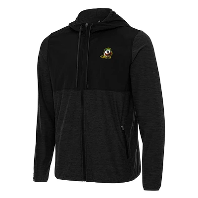 Men's Antigua Black Oregon Ducks Sway Full-Zip Hoodie