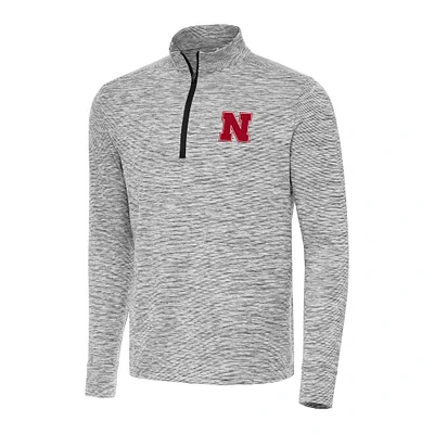 Men's Antigua Black Nebraska Huskers Cause Quarter-Zip Top