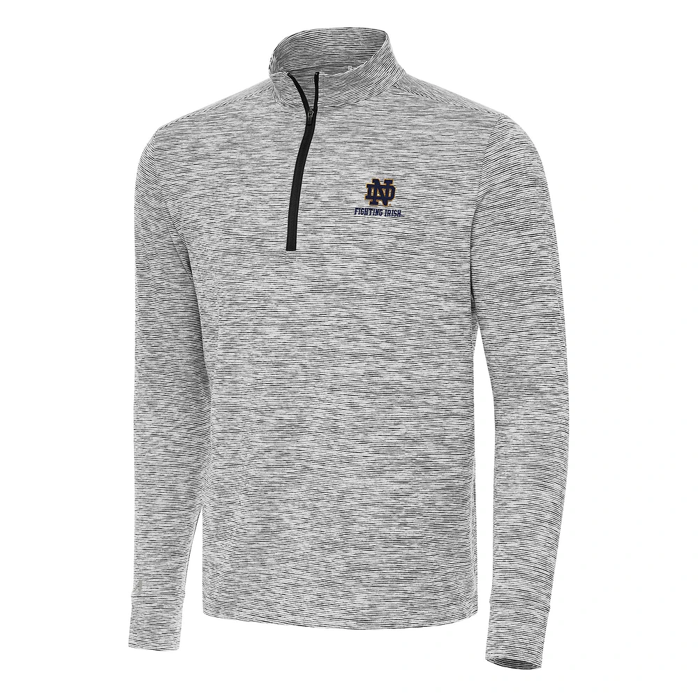 Men's Antigua Black Notre Dame Fighting Irish Cause Quarter-Zip Top