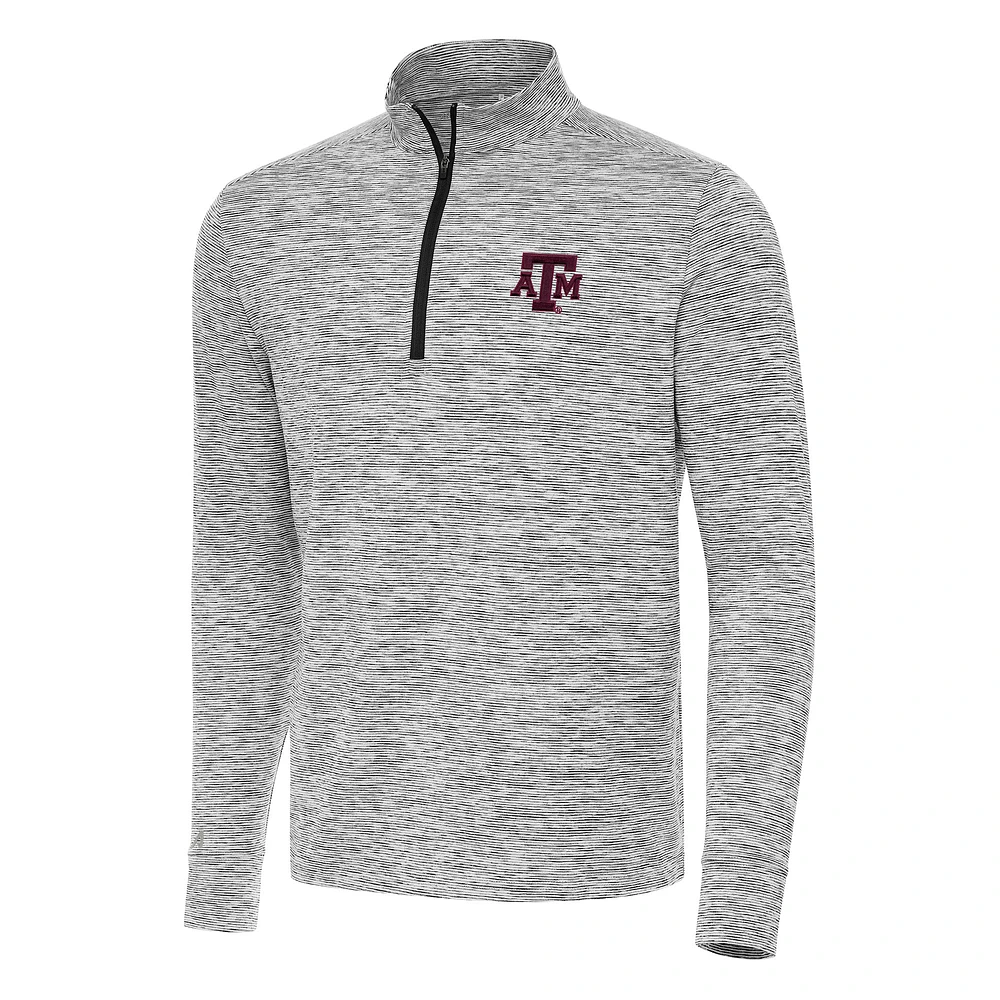 Men's Antigua Black Texas A&M Aggies Cause Quarter-Zip Top