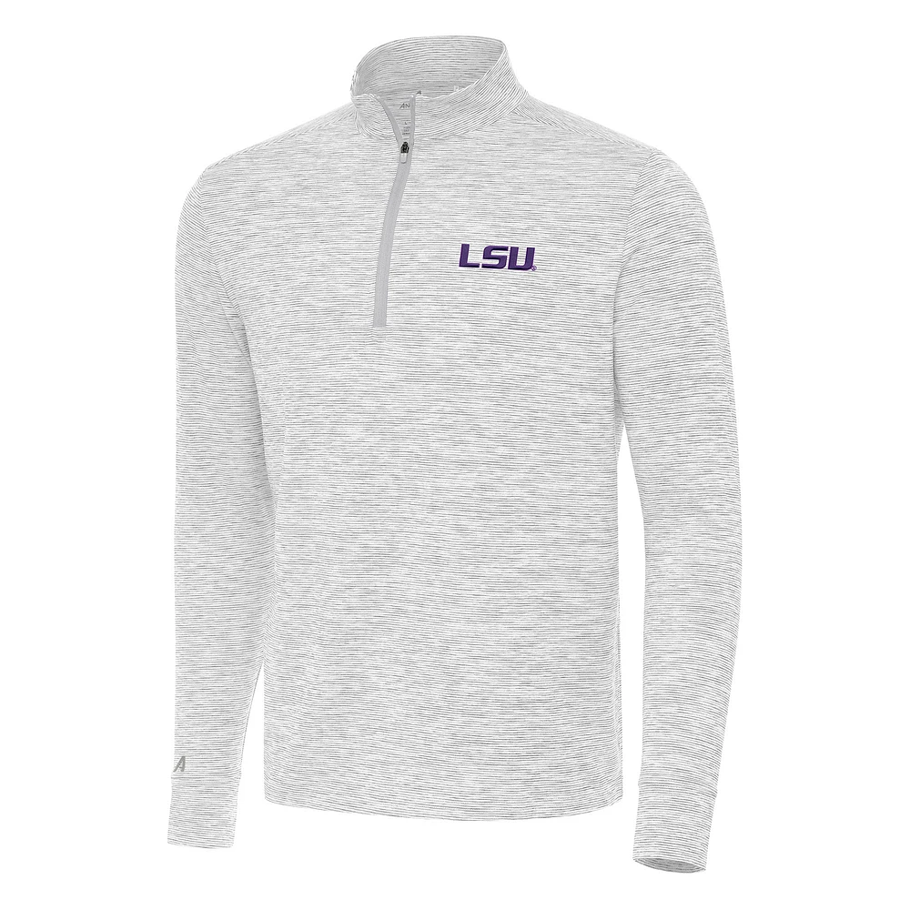 Men's Antigua Gray LSU Tigers Cause Quarter-Zip Top